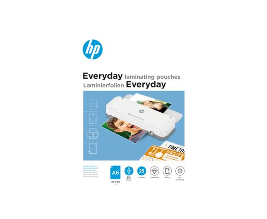 Пленка для ламинирования HP Everyday Laminating Pouches, A6, 80 Mic, 110 x 160, 25 pcs (9156) (838142)