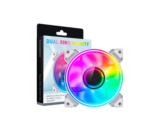 Кулер для корпуса Gamemax Dual Ring Infinity WH, изображение 8 Кулер для корпуса Gamemax Dual Ring Infinity WH, изображение 8