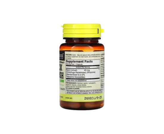 Вітамінно-мінеральний комплекс Mason Natural Клопогон, Black Cohosh, Standardized Extract, 60 капсул (MAV-13045), зображення 2 Вітамінно-мінеральний комплекс Mason Natural Клопогон, Black Cohosh, Standardized Extract, 60 капсул (MAV-13045), зображення 2