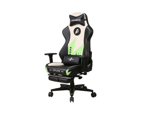 Кресло игровое 1stPlayer Duke Black-White-Green (Duke BlackWhiteGreen)
