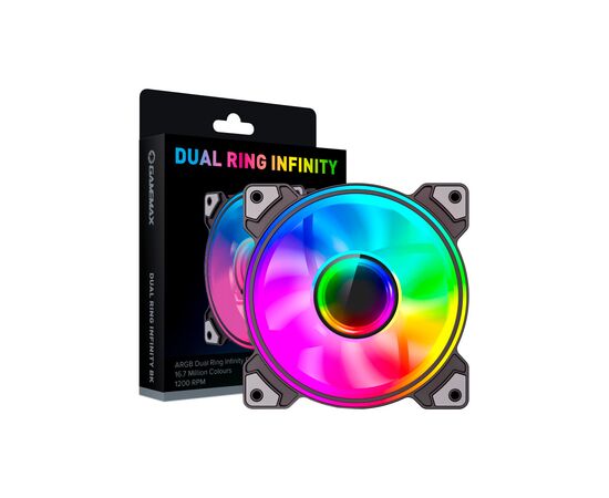 Кулер для корпуса Gamemax Dual Ring Infinity BK, изображение 7 Кулер для корпуса Gamemax Dual Ring Infinity BK, изображение 7