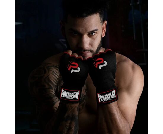 Снарядные перчатки PowerPlay Бинти-рукавиці 3096 з гелевими подушечками Чорні XL (PP_3096_XL), изображение 8 Снарядные перчатки PowerPlay Бинти-рукавиці 3096 з гелевими подушечками Чорні XL (PP_3096_XL), изображение 8