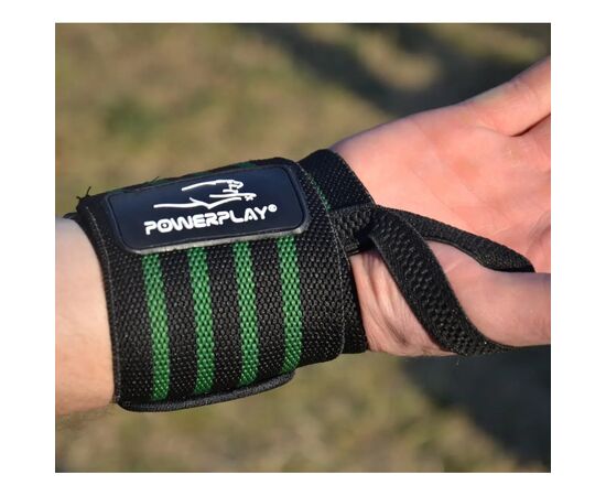 Бинт для спорту PowerPlay 3081 Чорно-Зелений (PP_3081_Black/Green), зображення 10 Бинт для спорту PowerPlay 3081 Чорно-Зелений (PP_3081_Black/Green), зображення 10
