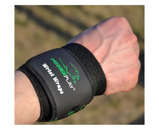 Бинт для спорту PowerPlay 3081 Чорно-Зелений (PP_3081_Black/Green), зображення 9 Бинт для спорту PowerPlay 3081 Чорно-Зелений (PP_3081_Black/Green), зображення 9