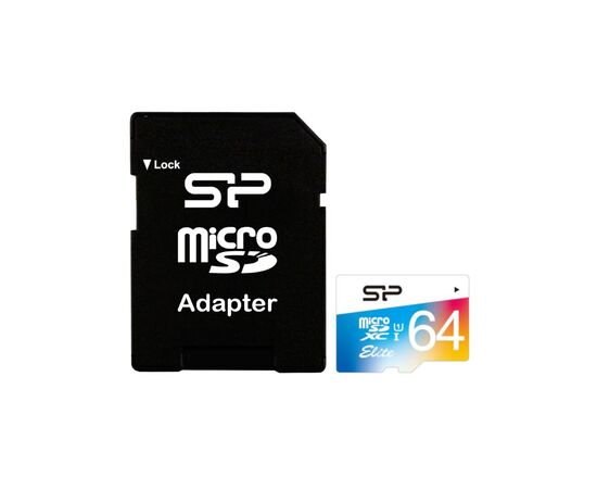 Карта памяти Silicon Power 64GB microSDXC Class 10 UHS-I U1 V10 (SP064GBSTXBU1V21SP), изображение 2 Карта памяти Silicon Power 64GB microSDXC Class 10 UHS-I U1 V10 (SP064GBSTXBU1V21SP), изображение 2