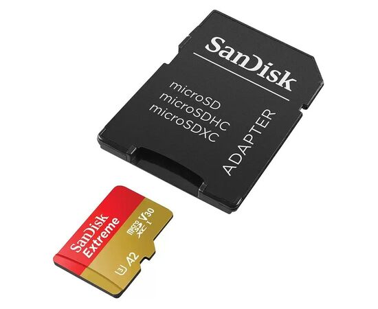 Карта памяти SanDisk 128GB microSD class 10 UHS-I U3 Extreme (SDSQXAA-128G-GN6MA), изображение 2 Карта памяти SanDisk 128GB microSD class 10 UHS-I U3 Extreme (SDSQXAA-128G-GN6MA), изображение 2