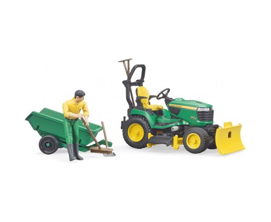Спецтехника Bruder садовый трактор John Deere с прицепом и фигуркой садовода (62104), изображение 2 Спецтехника Bruder садовый трактор John Deere с прицепом и фигуркой садовода (62104), изображение 2