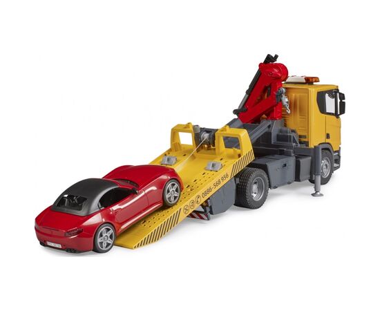 Спецтехника Bruder Эвакуатор Scania Super 560R с краном-манипулятором и автомобиль Roadster (03552), изображение 8
