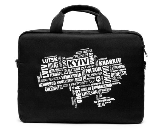 Сумка для ноутбука Vinga 14" NB1402 Black, white print (NB1402UWBK), изображение 2 Сумка для ноутбука Vinga 14" NB1402 Black, white print (NB1402UWBK), изображение 2