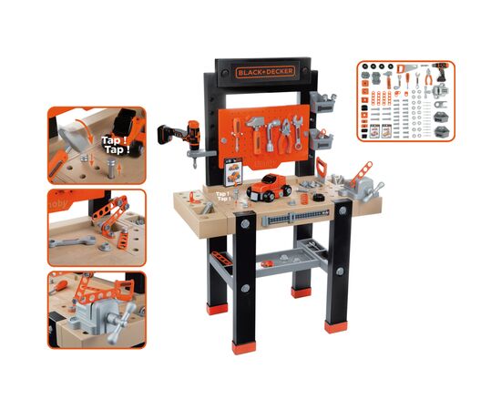 Игровой набор Smoby Black+Decker Блэк+Деккер Мастерская 92 аксессуара (360727), изображение 3