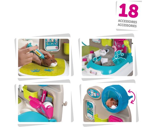 Игровой набор Smoby Ветеринарный центр с котиком и хомяком (340404), изображение 6 Игровой набор Smoby Ветеринарный центр с котиком и хомяком (340404), изображение 6