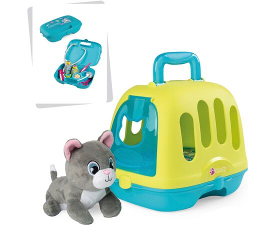 Игровой набор Smoby Ветеринар по уходу за котенком с переноской и кейсом 10 аксессуаров (340302), изображение 2 Игровой набор Smoby Ветеринар по уходу за котенком с переноской и кейсом 10 аксессуаров (340302), изображение 2