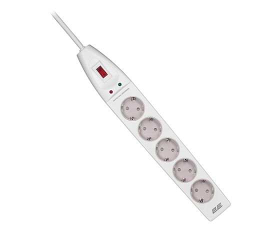 Сетевой фильтр питания 2E 5XSchuko, 3G*1.5мм, 10м, white (2E-SP515M10WH), изображение 2 Сетевой фильтр питания 2E 5XSchuko, 3G*1.5мм, 10м, white (2E-SP515M10WH), изображение 2