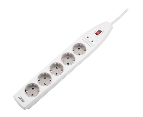 Сетевой фильтр питания 2E 5XSchuko, 3G*1.5мм, 10м, white (2E-SP515M10WH), изображение 3 Сетевой фильтр питания 2E 5XSchuko, 3G*1.5мм, 10м, white (2E-SP515M10WH), изображение 3