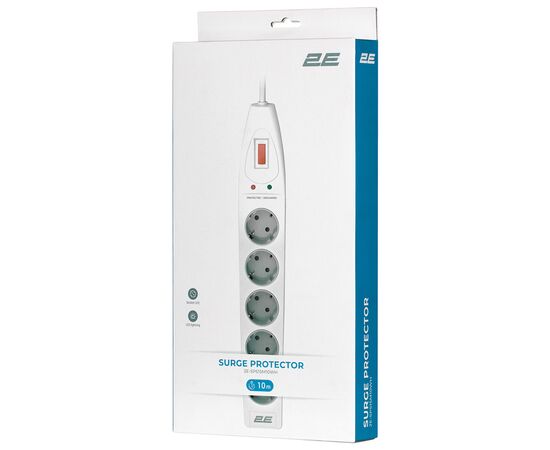 Сетевой фильтр питания 2E 5XSchuko, 3G*1.5мм, 10м, white (2E-SP515M10WH), изображение 6 Сетевой фильтр питания 2E 5XSchuko, 3G*1.5мм, 10м, white (2E-SP515M10WH), изображение 6