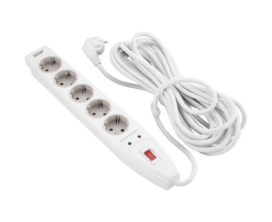 Сетевой фильтр питания 2E 5XSchuko, 3G*1.5мм, 10м, white (2E-SP515M10WH)