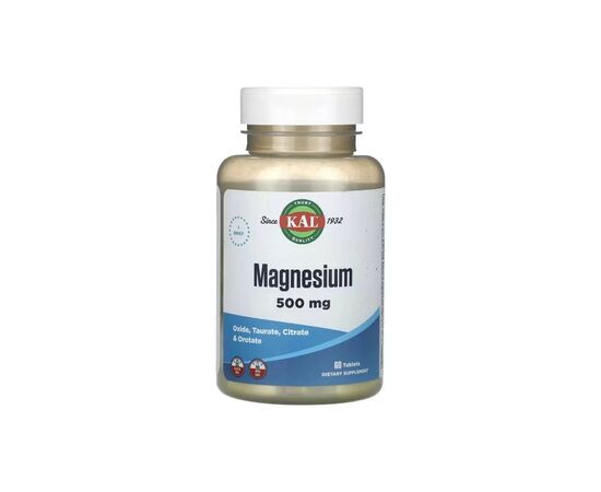 Минералы KAL Магний, 500 мг, Magnesium, 60 таблеток (CAL-57320)