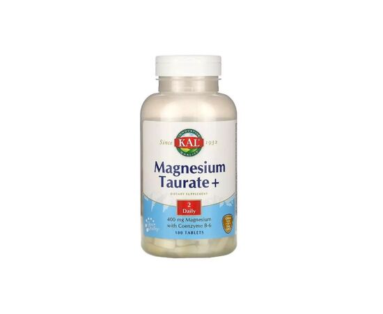 Минералы KAL Таурат Магния 400 мг, Magnesium Taurate+, 180 Таблеток (CAL-61832)