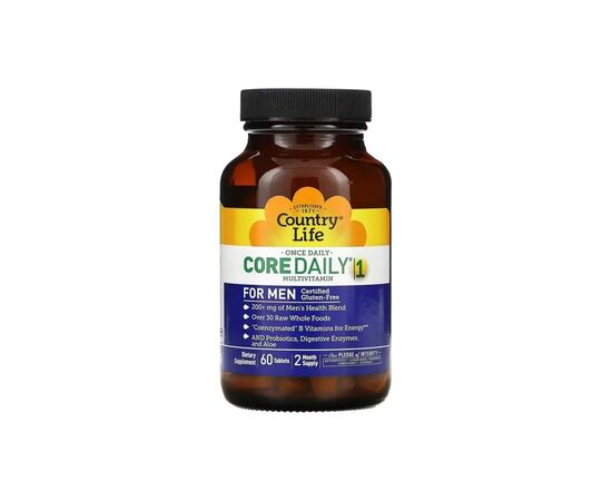 Мультивітамін Country Life Мультивітаміни для Чоловіків, Core Daily-1 for Men, 60 таблеток (CLF-08190)