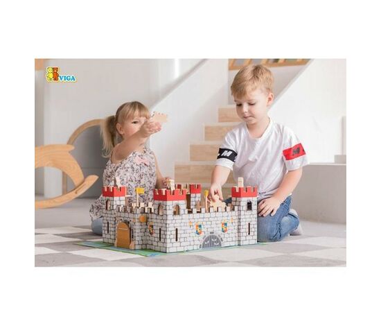 Игровой набор Viga Toys Деревянный замок (50310), изображение 2 Игровой набор Viga Toys Деревянный замок (50310), изображение 2