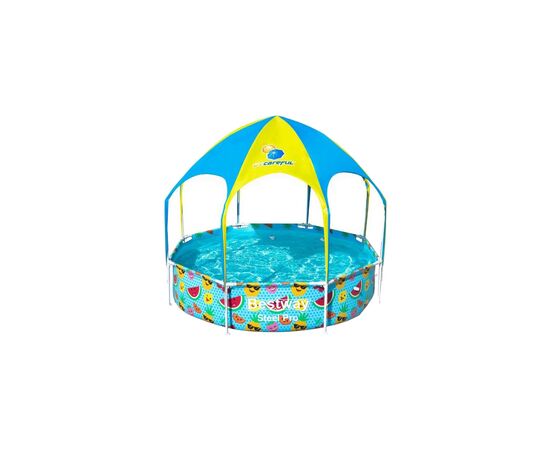 Басейн BestWay каркасний круглий 244 см Жовто-блакитний (BW 56432)