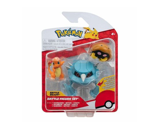 Фігурка Pokemon набір W17 - Кабуто, Чармандер, Метанг (PKW3052)
