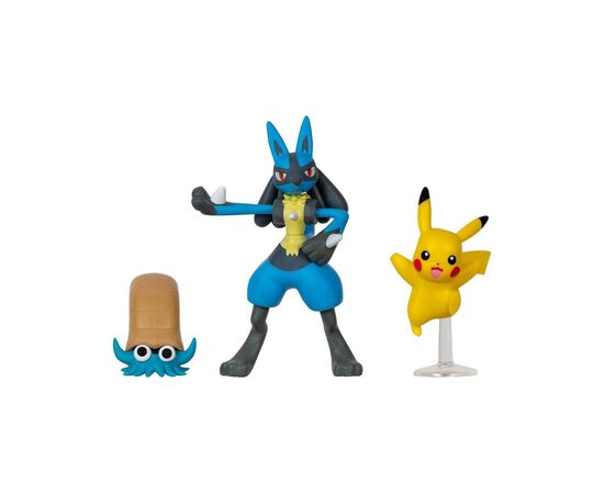 Фигурка Pokemon набор W17 - Оманайт, Пикачу, Лукарио (PKW3054), изображение 2 Фигурка Pokemon набор W17 - Оманайт, Пикачу, Лукарио (PKW3054), изображение 2