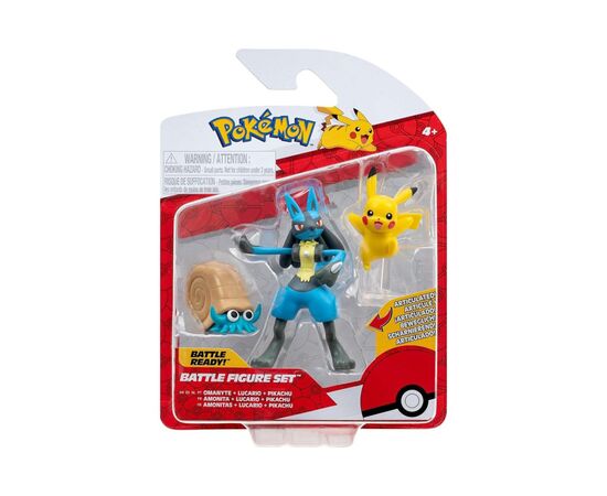 Фігурка Pokemon набір W17 - Оманайт, Пікачу, Лукаріо (PKW3054)