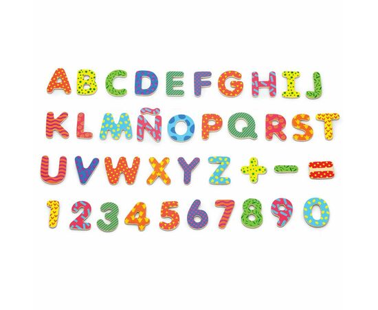 Развивающая игрушка Viga Toys Буквы и цифры магнитные, набор (59429), изображение 2