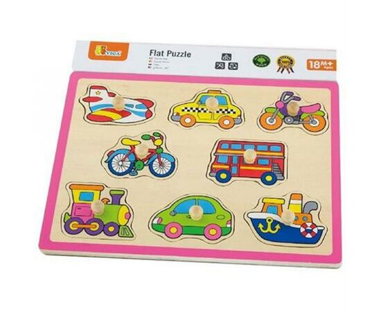 Развивающая игрушка Viga Toys Рамка-вкладыш Транспорт (50016), изображение 2 Развивающая игрушка Viga Toys Рамка-вкладыш Транспорт (50016), изображение 2