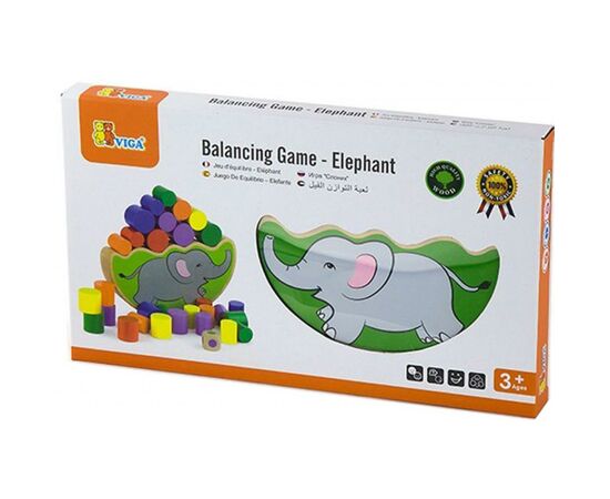Развивающая игрушка Viga Toys Балансирующий слон (50390), изображение 2 Развивающая игрушка Viga Toys Балансирующий слон (50390), изображение 2