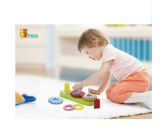 Развивающая игрушка Viga Toys Шестеренки (59611), изображение 3 Развивающая игрушка Viga Toys Шестеренки (59611), изображение 3