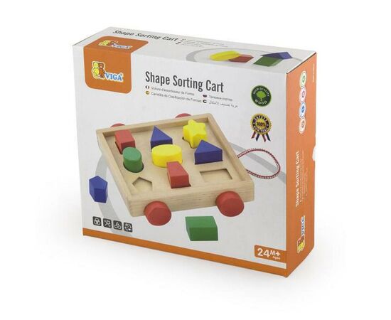Развивающая игрушка Viga Toys Тележка с блоками (58583), изображение 2 Развивающая игрушка Viga Toys Тележка с блоками (58583), изображение 2