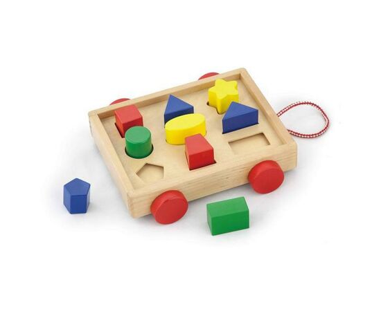 Развивающая игрушка Viga Toys Тележка с блоками (58583)