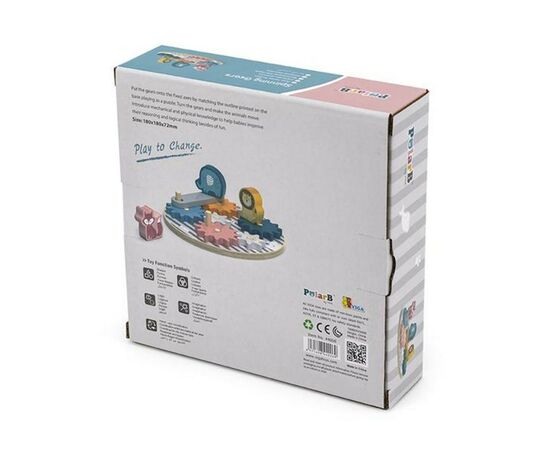 Развивающая игрушка Viga Toys PolarB Шестеренки и животные (44006), изображение 3 Развивающая игрушка Viga Toys PolarB Шестеренки и животные (44006), изображение 3