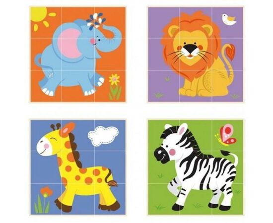 Развивающая игрушка Viga Toys Пазл-кубики вертикальный Сафари (50834), изображение 2 Развивающая игрушка Viga Toys Пазл-кубики вертикальный Сафари (50834), изображение 2