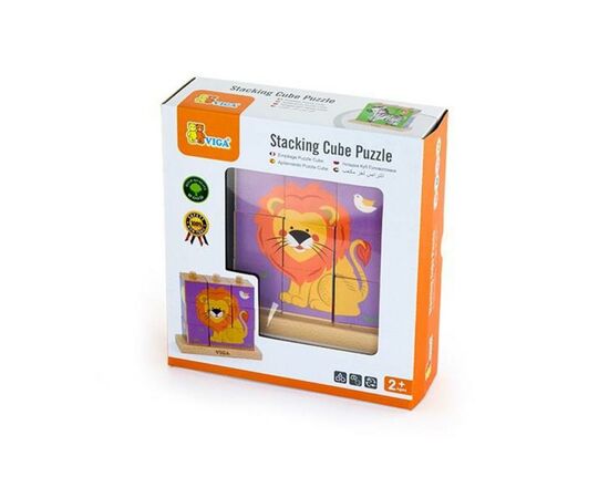 Развивающая игрушка Viga Toys Пазл-кубики вертикальный Сафари (50834), изображение 3 Развивающая игрушка Viga Toys Пазл-кубики вертикальный Сафари (50834), изображение 3