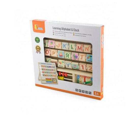 Развивающая игрушка Viga Toys Алфавит и часы (50033), изображение 2