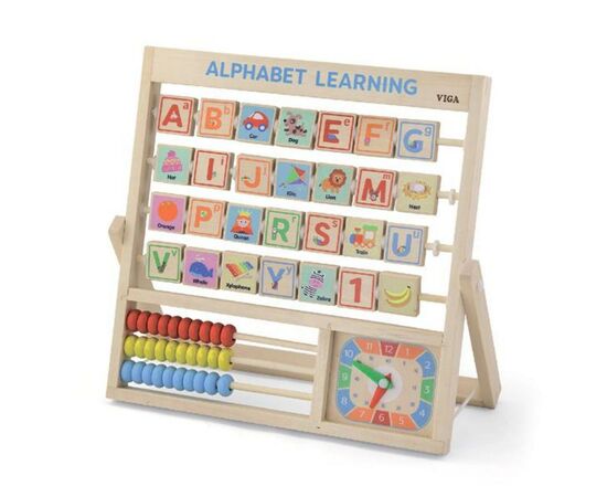 Розвиваюча іграшка Viga Toys Алфавіт і годинник (50033)