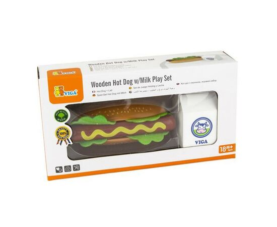 Игровой набор Viga Toys кулинара Хот-дог и молоко (51601), изображение 2 Игровой набор Viga Toys кулинара Хот-дог и молоко (51601), изображение 2
