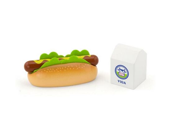 Игровой набор Viga Toys кулинара Хот-дог и молоко (51601)