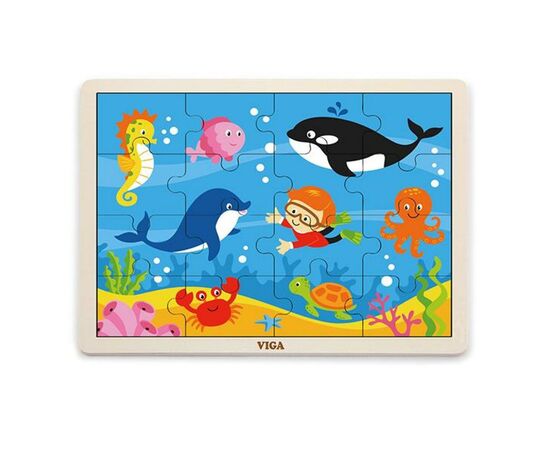 Пазл Viga Toys Морські мешканці, 16 елементів (51451)