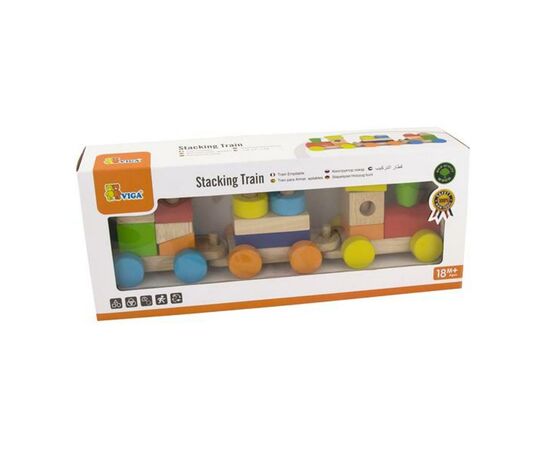 Развивающая игрушка Viga Toys Поезд цветной из кубиков (51610), изображение 2 Развивающая игрушка Viga Toys Поезд цветной из кубиков (51610), изображение 2