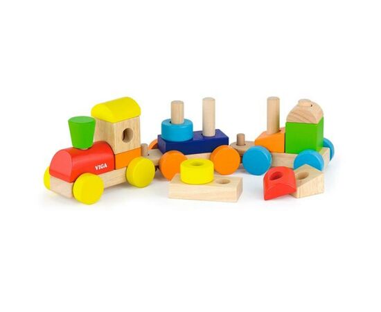 Развивающая игрушка Viga Toys Поезд цветной из кубиков (51610), изображение 3 Развивающая игрушка Viga Toys Поезд цветной из кубиков (51610), изображение 3