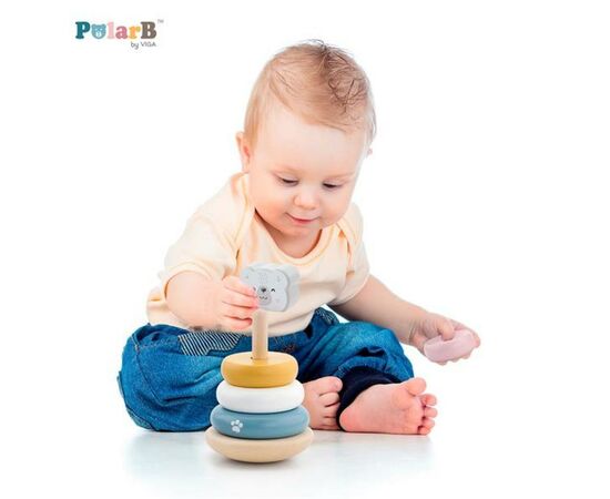 Развивающая игрушка Viga Toys Пирамидка PolarB Белый медведь (44005), изображение 5 Развивающая игрушка Viga Toys Пирамидка PolarB Белый медведь (44005), изображение 5