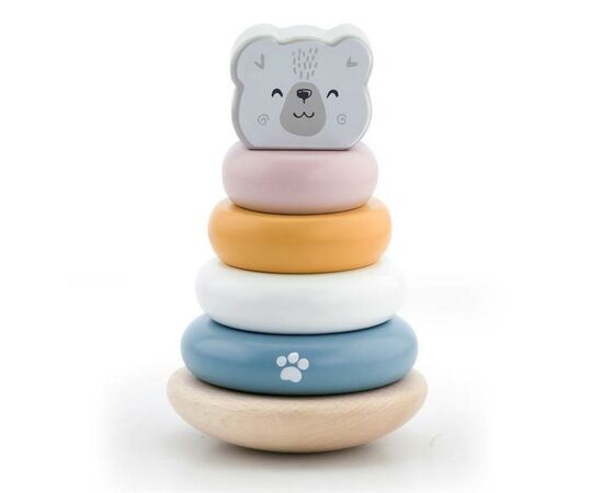 Розвиваюча іграшка Viga Toys Пірамідка PolarB Білий ведмідь (44005)