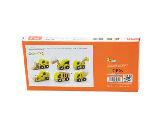 Развивающая игрушка Viga Toys Набор машинок Стройтехника 6 шт. в дисплее (50541), изображение 3 Развивающая игрушка Viga Toys Набор машинок Стройтехника 6 шт. в дисплее (50541), изображение 3