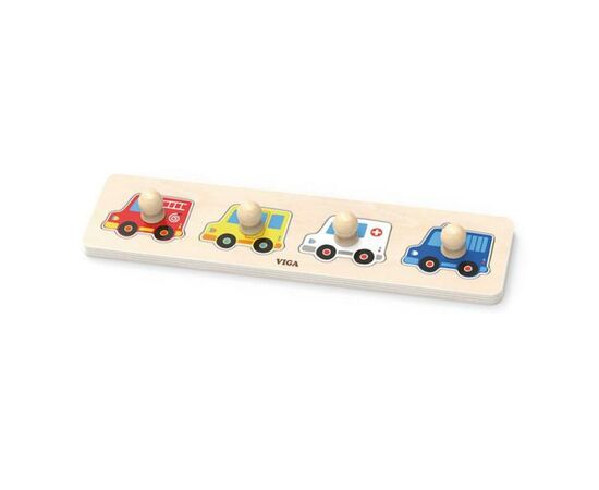 Розвиваюча іграшка Viga Toys Рамка-вкладиш з ручками Машини (44535)