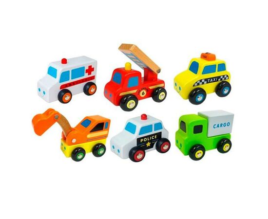Развивающая игрушка Viga Toys Набор Мини-машинки 6 шт (59621), изображение 2 Развивающая игрушка Viga Toys Набор Мини-машинки 6 шт (59621), изображение 2