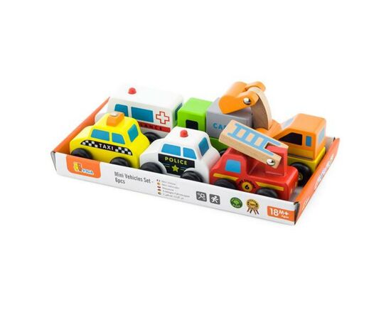 Розвиваюча іграшка Viga Toys Набір Міні-машинки 6 шт (59621)
